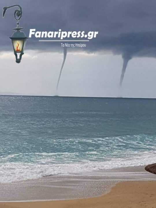 Εντυπωσιακές εικόνες: Υδροστρόβιλοι ‘σαρώνουν’ την Λούτσα Πρέβεζας!! (Βίντεο)