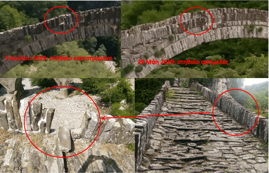 Ζαγόρι: Βανδαλισμοί στο διάσημο πέτρινο γεφύρι Νούτσου ή Κόκκορη 