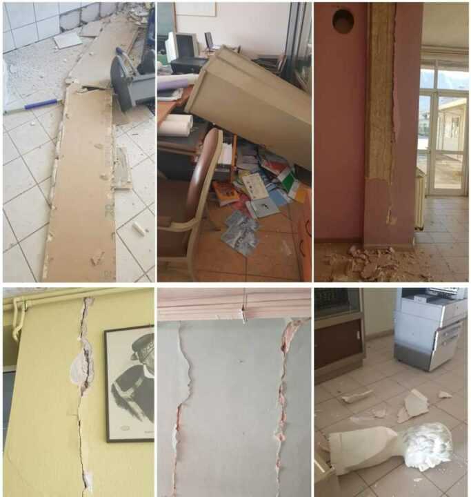 Μεγάλες ζημιές και στο Γυμνάσιο – Λύκειο Καναλακίου από τον ισχυρό σεισμό.