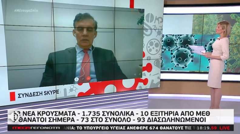 Δημόπουλος στο MEGA : Για άρση των μέτρων χρειάζονται 40.000 εμβολιασμοί ημερησίως ως τον Ιούνιο