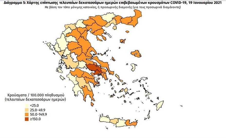 ΕΟΔΥ:  Στο «λευκό» τα Γιάννενα η Άρτα και η Θεσπρωτία – Στο πορτοκαλί Πρέβεζα λόγω  κρουσμάτων στη δομή της Φιλιππιάδας.