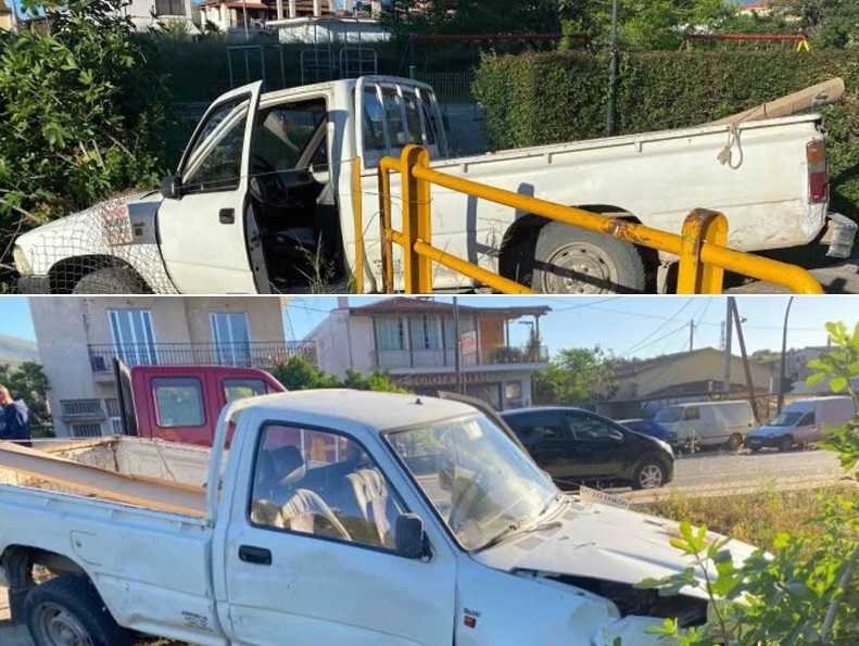 Αγροτικό τράκαρε με αυτοκίνητο και κατέληξε σε παιδική χαρά! (Βίντεο)