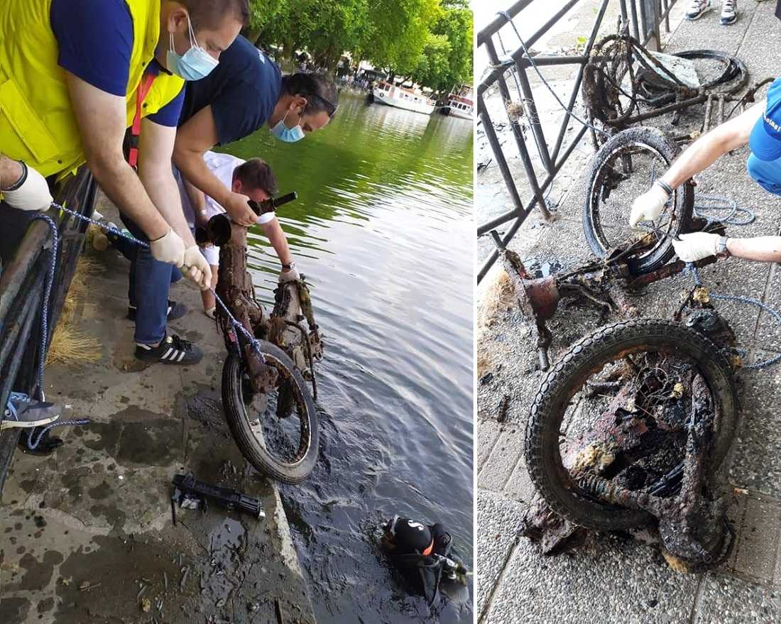 Ιωάννινα: «Ψάρεψαν» μηχανάκια και ποδήλατα στην Παμβώτιδα