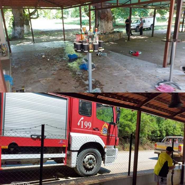 Εικόνες ντροπής: Μετέτρεψαν το παρεκκλήσι σε μπαρ διασκεδάζοντας ως τα ξημερώματα με ποτό και μουσική.