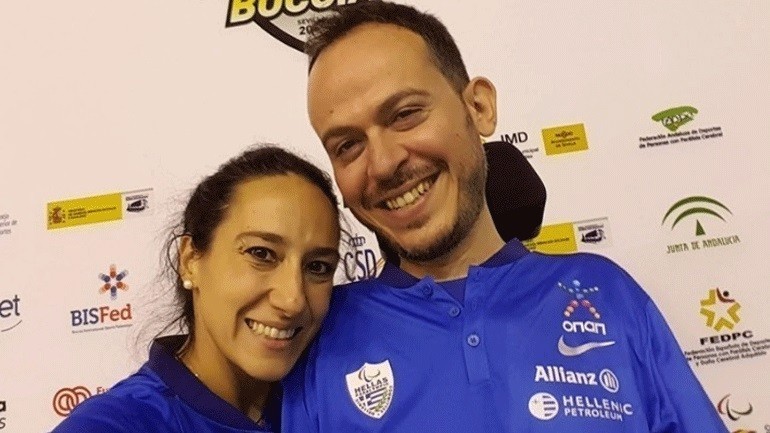 Χάλκινο μετάλλιο οι Πολυχρονίδης, Ντέντα και Πυργιώτη στα μεικτά ζευγάρια του μπότσια