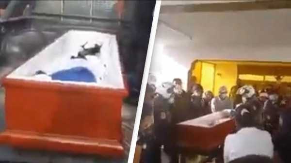 Εικόνες τρόμου και πανικού: Ήταν έτοιμοι να την θάψουν και ξαφνικά άρχισε να χτυπάει το φέρετρο! (Βίντεο)