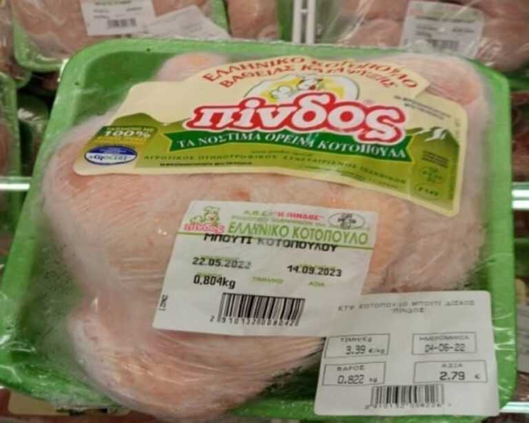 ΕΦΕΤ – ΠΡΟΣΟΧΗ: Ανακαλεί παρτίδα κοτόπουλου της εταιρείας «Πίνδος» λόγω σαλμονέλας 