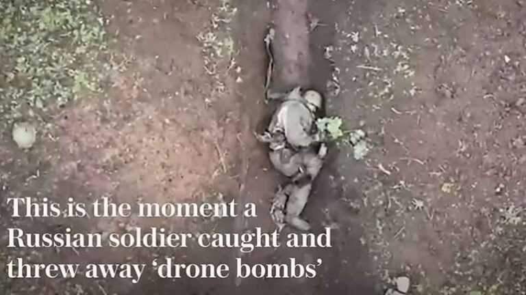 Απίστευτο βίντεο: Ρώσος στρατιώτης αποφεύγει τις βόμβες ουκρανικού drone