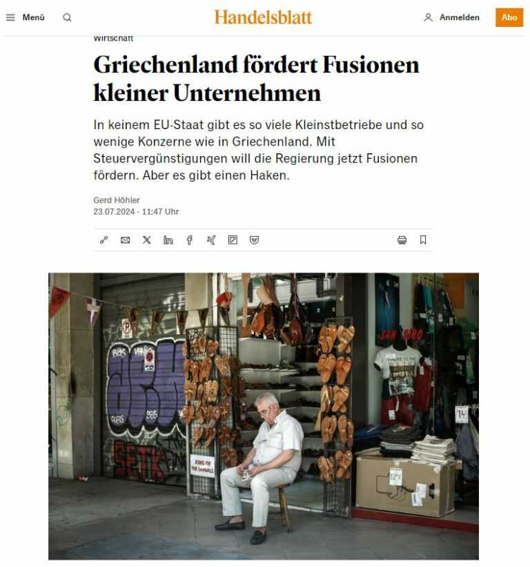 Σοκαριστική Αποκάλυψη από την Handelsblatt: Η Η ελληνική κυβέρνηση δεν θέλει τις μικρές επιχειρήσεις – Ή θα συγχωνευθούν ή θα πωληθούν ή θα κλείσουν