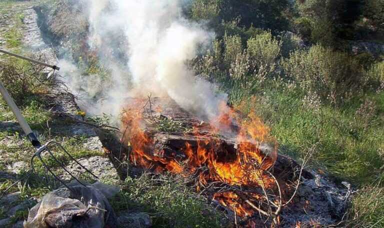 Θεσπρωτία: Πρόστιμο για Καύση Ξερών Χόρτων στο Τρικόρυφο του Δήμου Φιλιατών