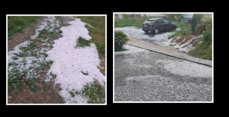 Ηράκλειο Κρήτης: Σφοδρή χαλαζόπτωση “χτύπησε” καλλιέργειες – Οδηγοί ακινητοποιήθηκαν από την ένταση της βροχής