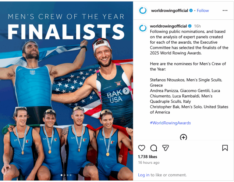 Στέφανος Ντούσκος: Υποψήφιος για κορυφαίος αθλητής της χρονιάς από τη World Rowing