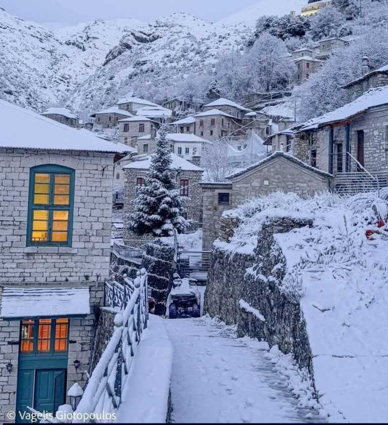 Λευκός συναγερμός στην Ήπειρο – Χιόνι που φτάνει το μισό μέτρο