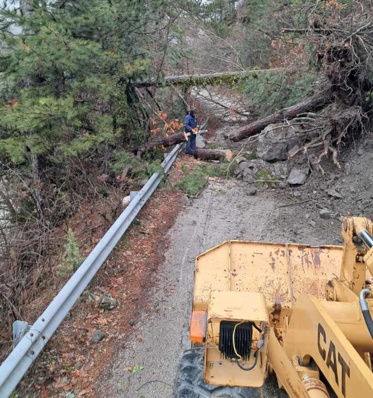 Αποκλεισμένη η Βοβούσα: Πτώσεις δέντρων έκοψαν την κυκλοφορία