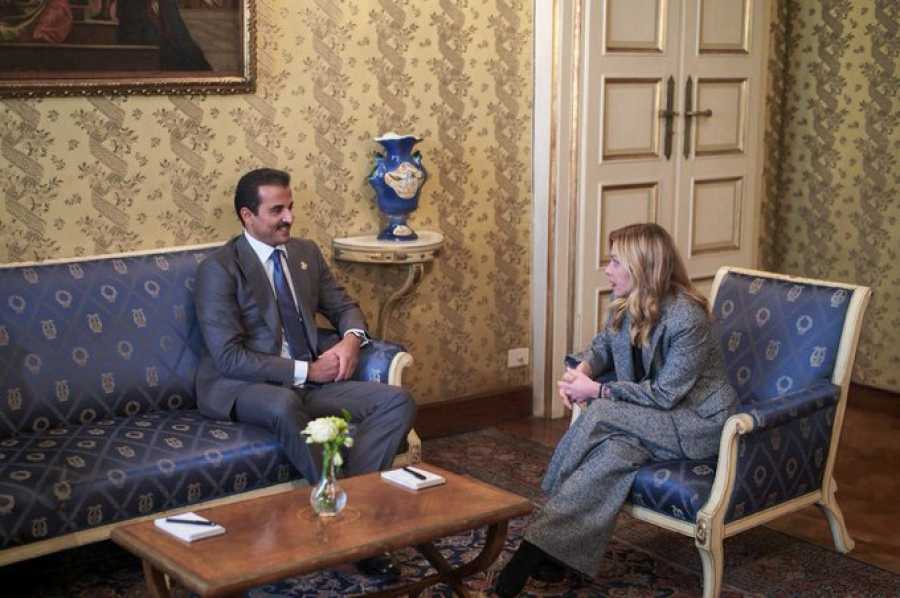 Ιταλία: Συνάντηση Μελόνι με τον εμίρη του Κατάρ πριν την έναρξη των Χειμερινών Ολυμπιακών Αγώνων